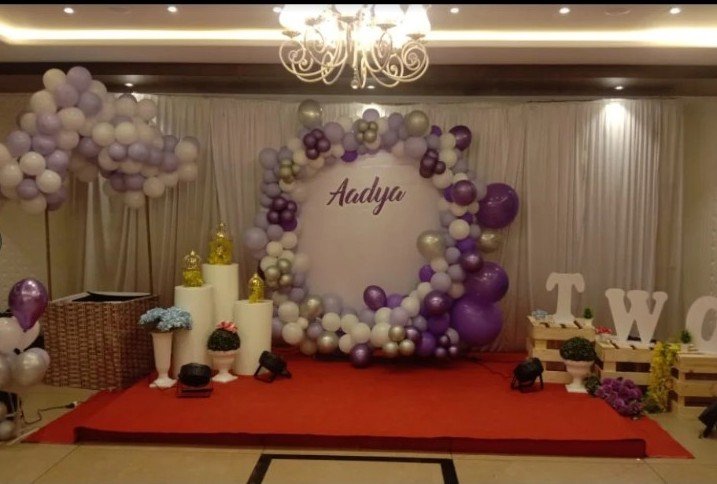 Lavender and silver elegant second birthday ring for Aadya